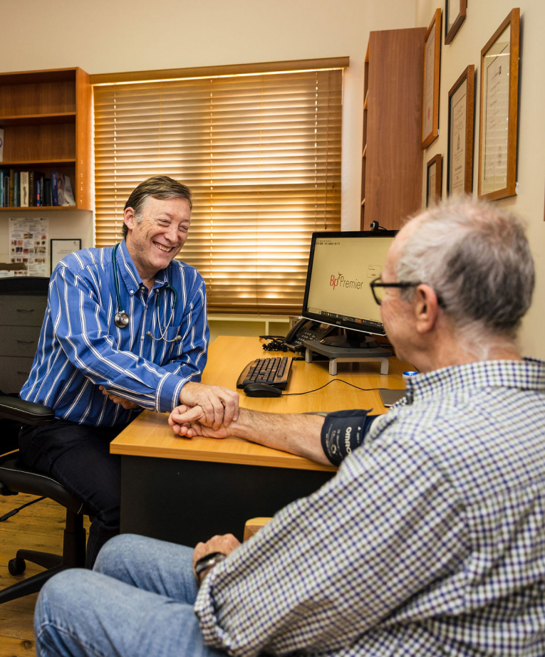 Doctor and patient talking at Junction St Family Practice in Nowra